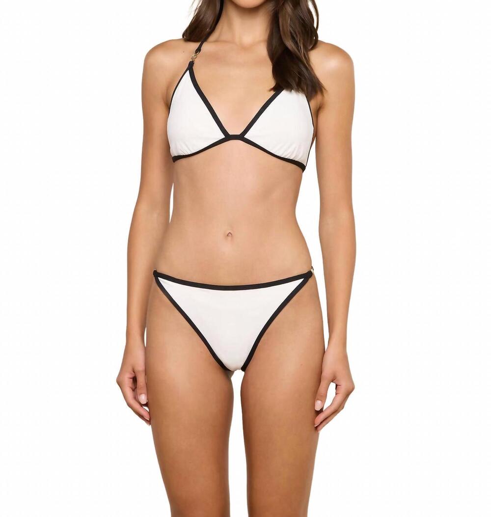 NEW L'AGENCE fine line annabelle bikini set in white